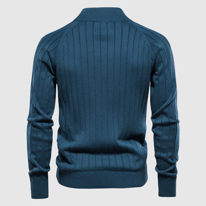 Strikket Cardigan Med Lynlås Til Mænd