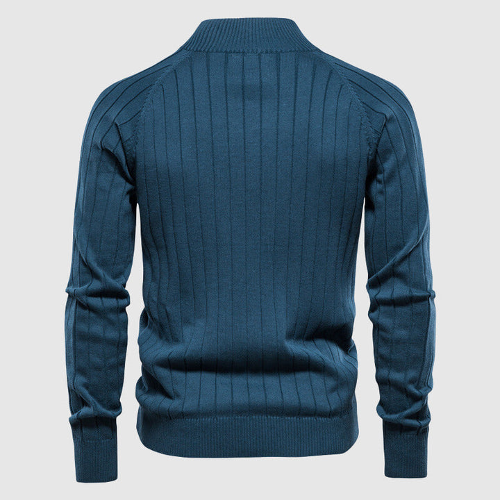 Strikket Cardigan Med Lynlås Til Mænd