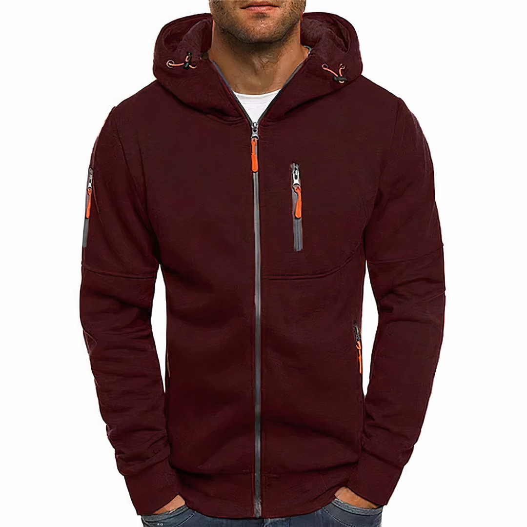 Men's Hooded Zip-Up Hoodie