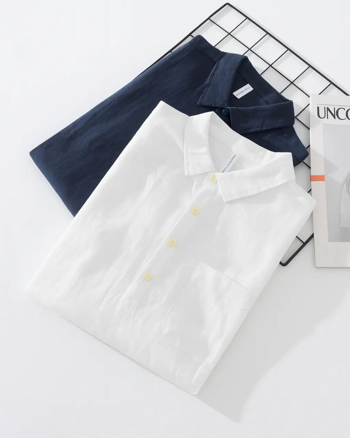 Relaxed popover shirt with chest pocket for men