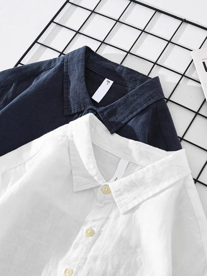 Relaxed popover shirt with chest pocket for men