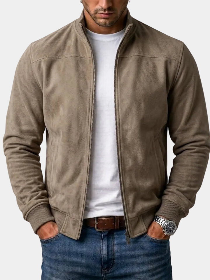 Men's Suede Bomber Jacket
