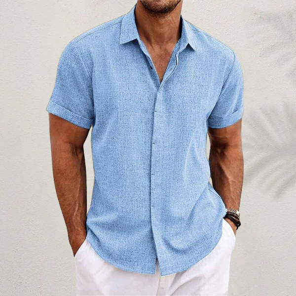 Short Sleeve Linen Shirt for Men