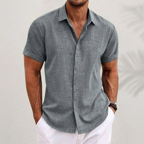 Short Sleeve Linen Shirt for Men