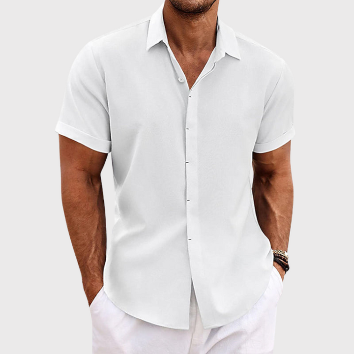 Short Sleeve Linen Shirt for Men