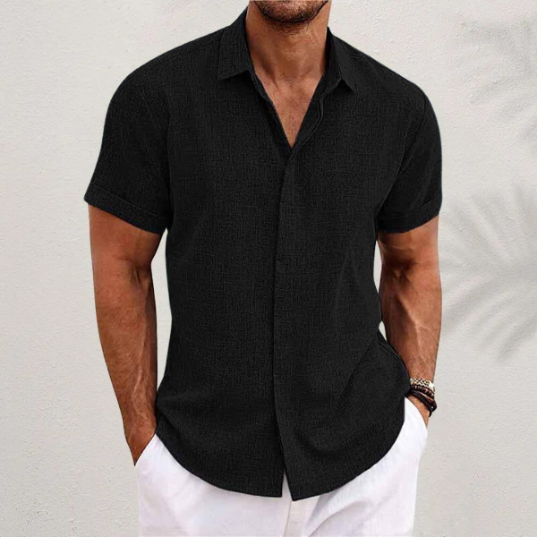 Short Sleeve Linen Shirt for Men