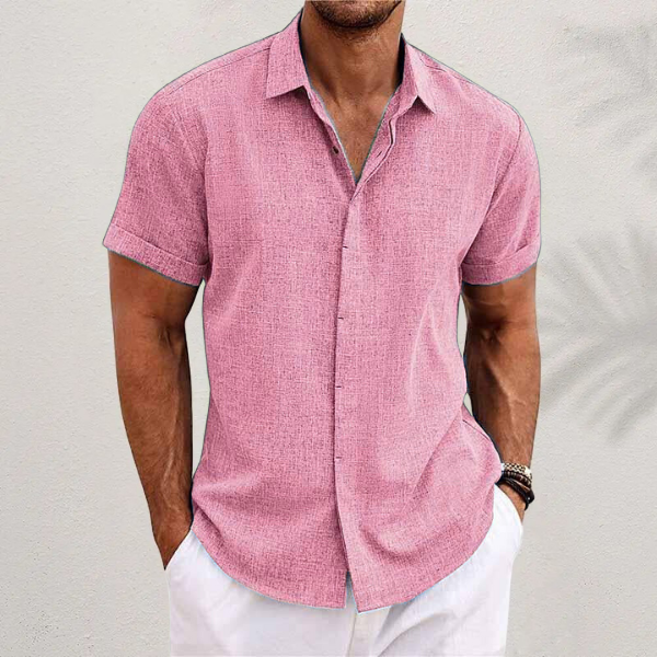 Short Sleeve Linen Shirt for Men