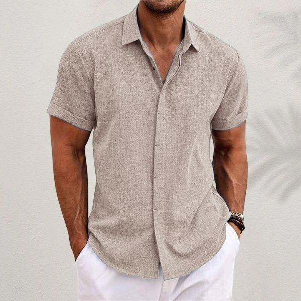 Short Sleeve Linen Shirt for Men