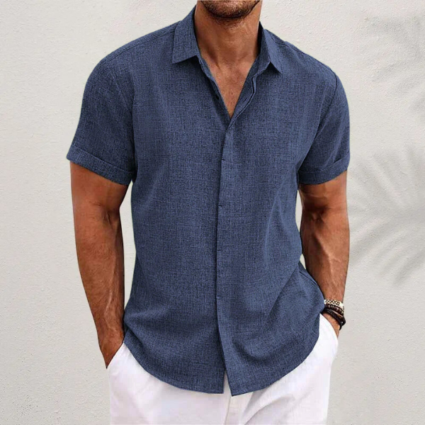 Short Sleeve Linen Shirt for Men