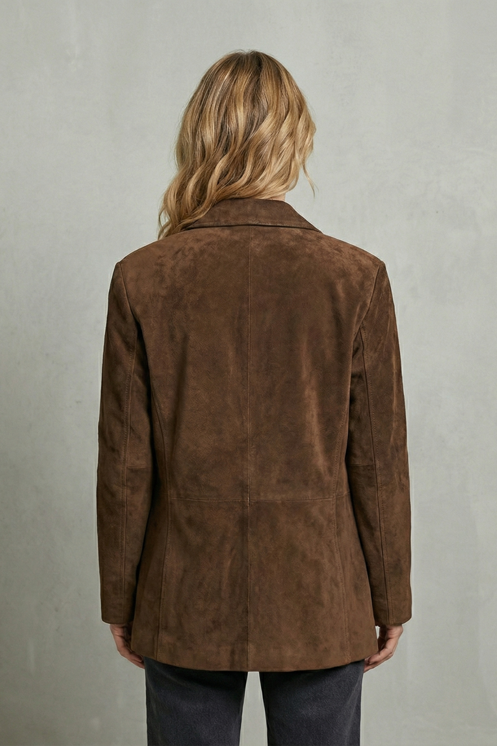 Suede Blazer med Strukturerede Skuldre til Kvinder