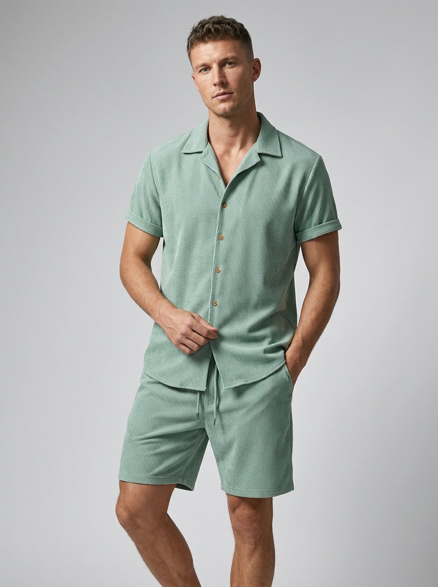 Herresæt Med Skjorte Og Shorts