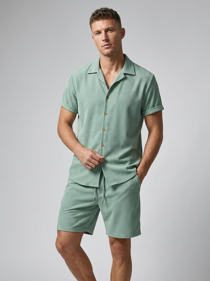 Herresæt Med Skjorte Og Shorts