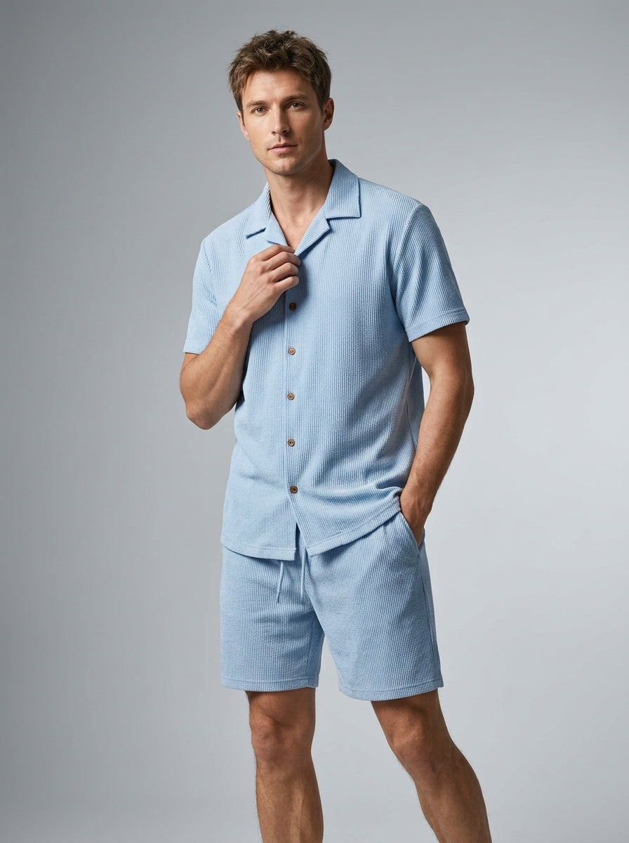 Herresæt Med Skjorte Og Shorts