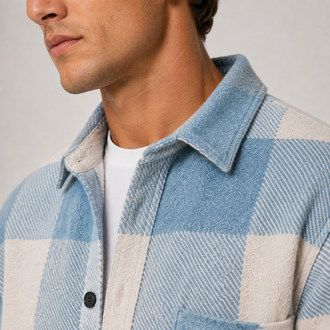 Men's Plaid Flannel Overshirt Soft Warm Casual Shirt Jacket