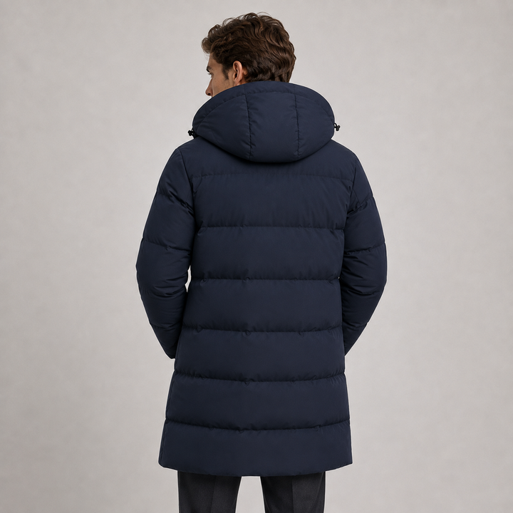 Men's Insulated Winter Parka with Hood for Layering