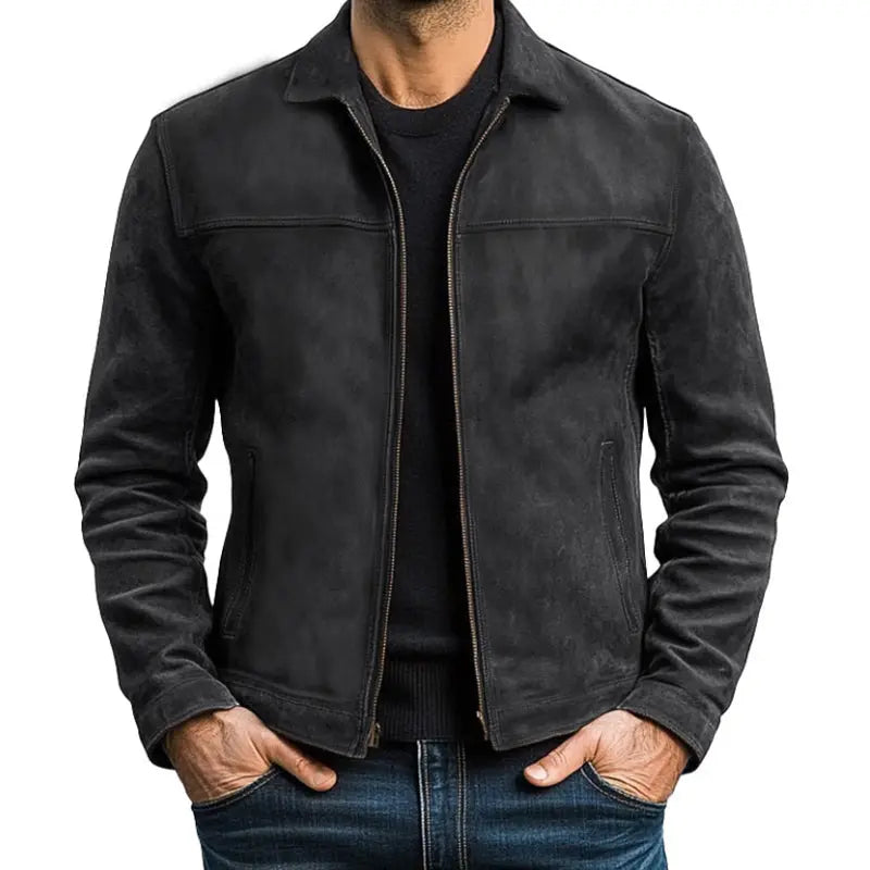 Men’s vintage-look leather jacket