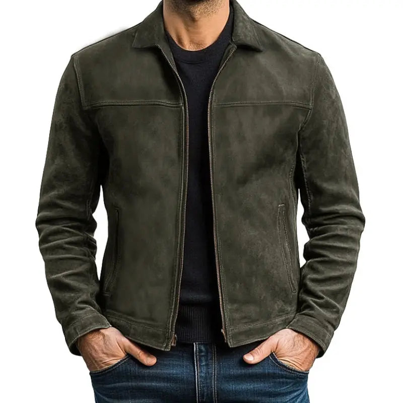 Men’s vintage-look leather jacket