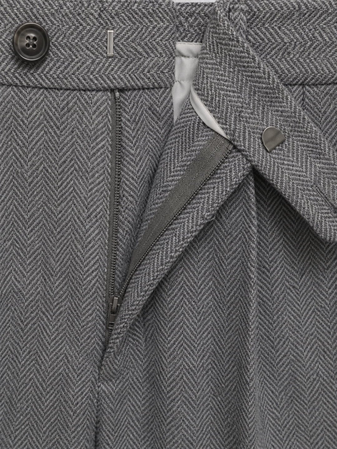 Men's Pleated Herringbone Trousers