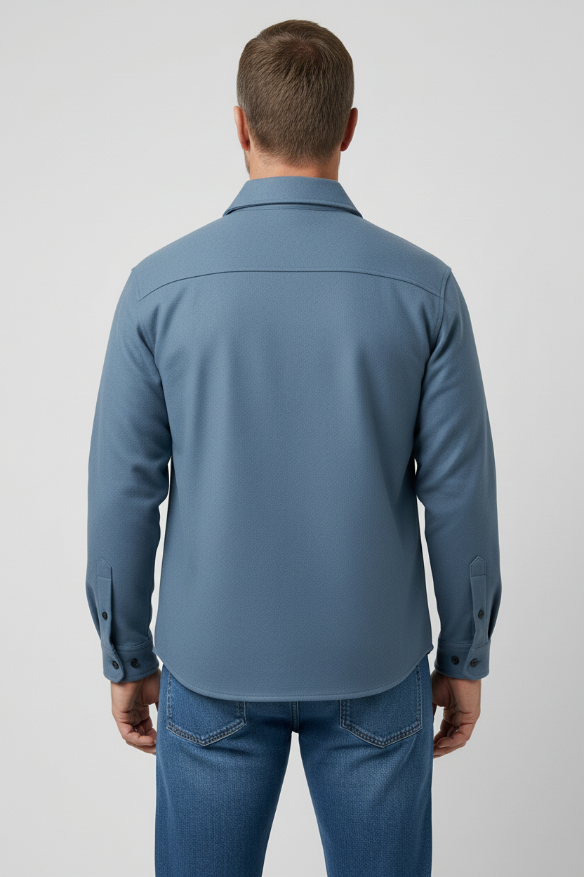 Lyseblå overshirt-jakke til mænd