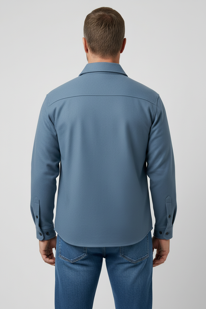 Lyseblå overshirt-jakke til mænd