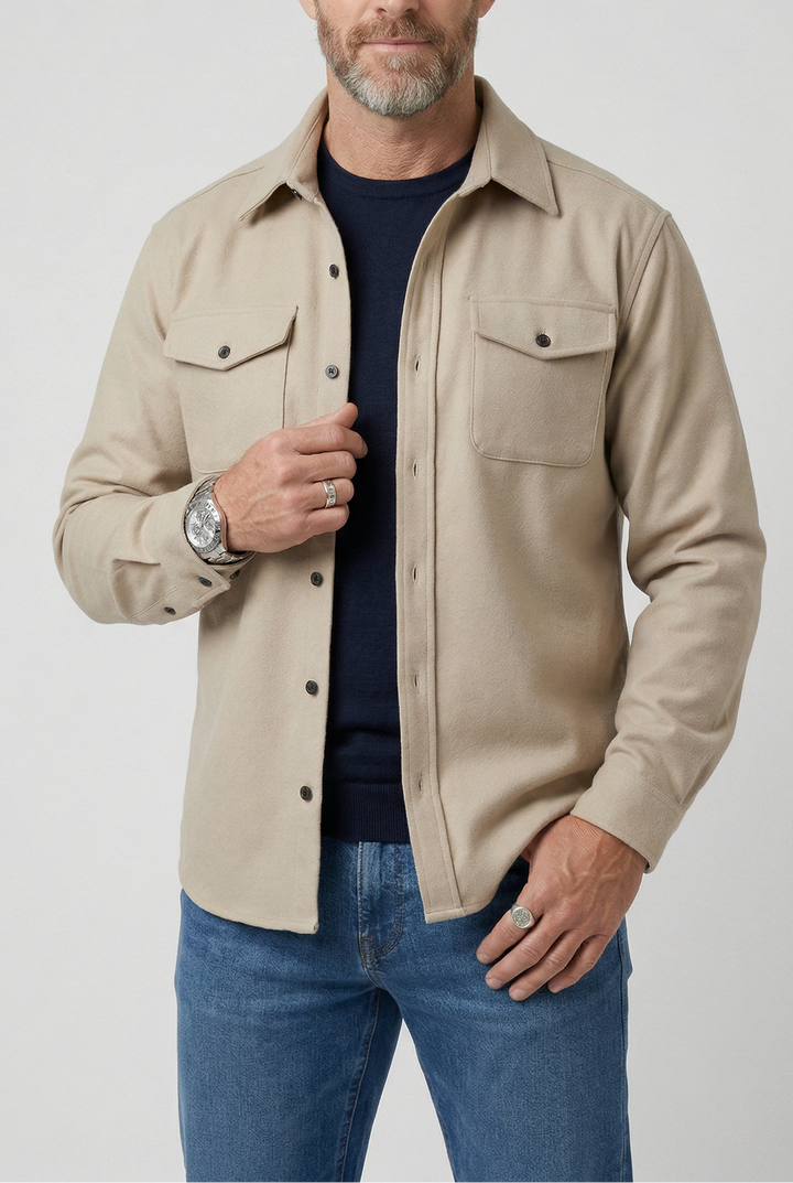 Lyseblå overshirt-jakke til mænd