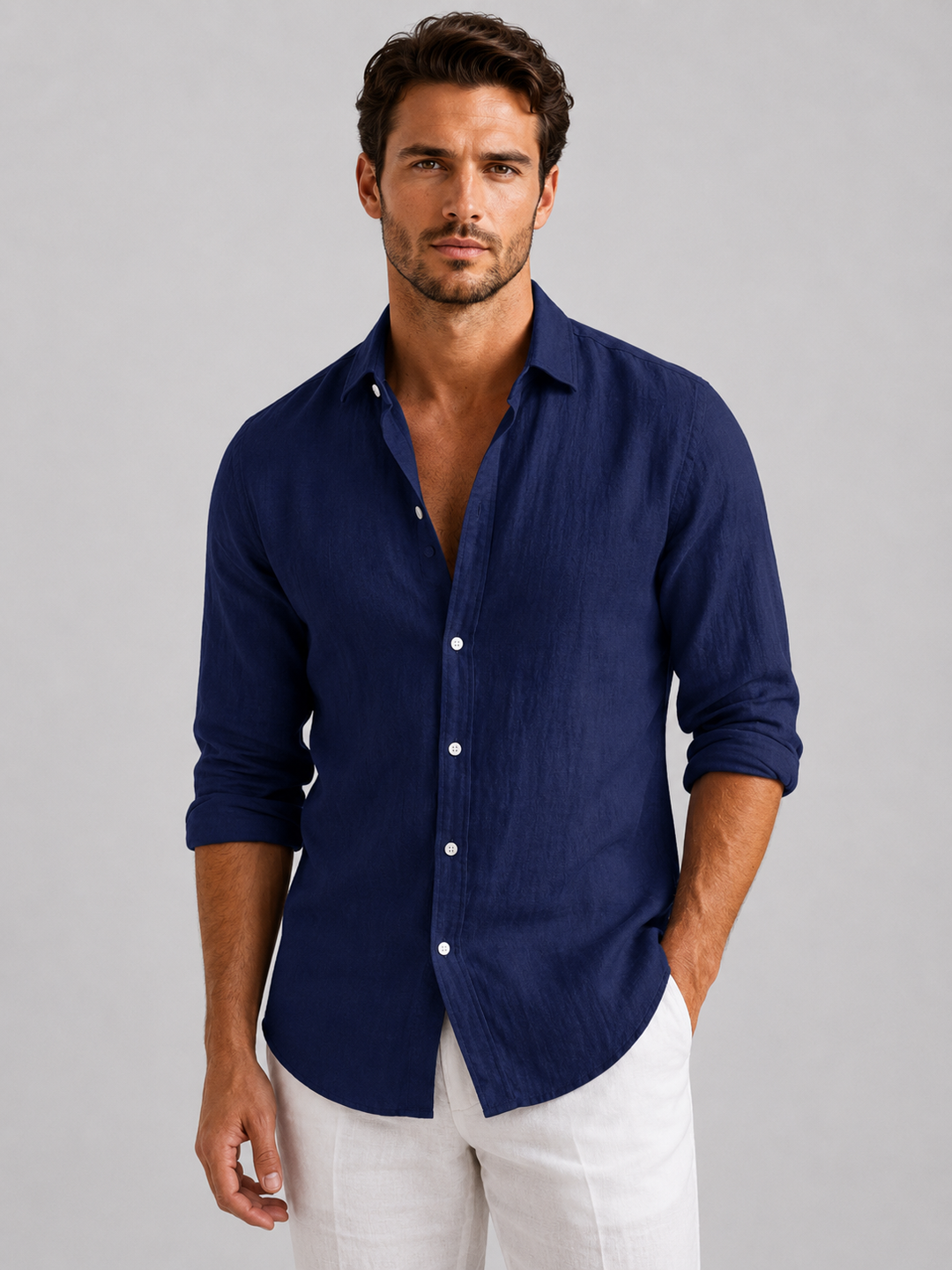 Casual summer shirt with buttons for men