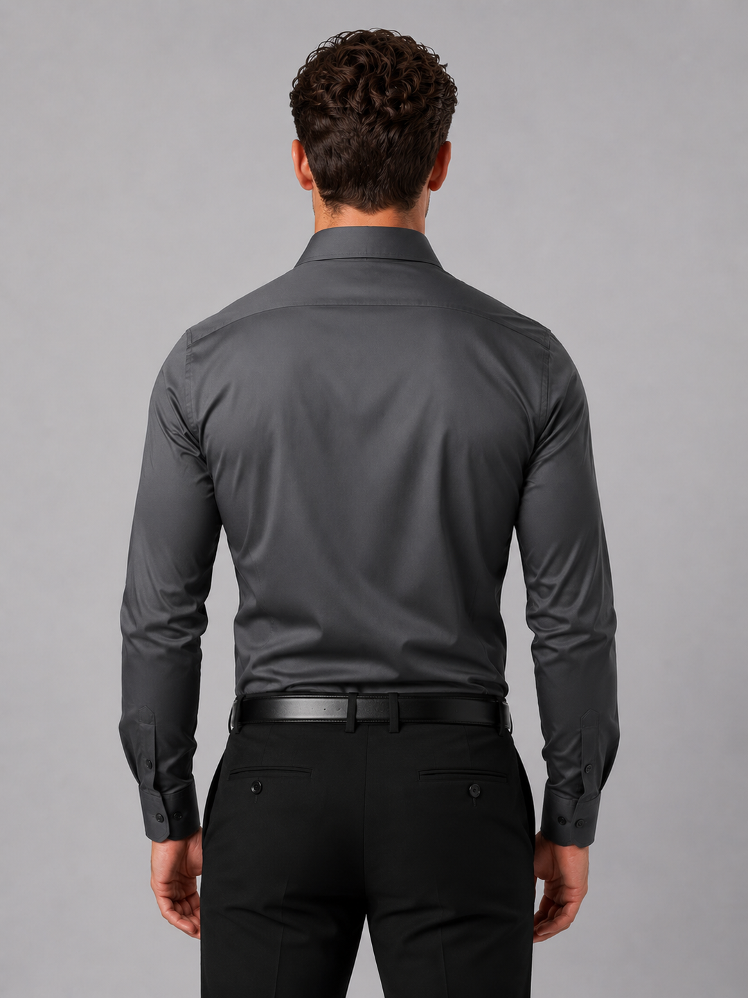 Slim Fit Langærmet Skjorte til Herrer