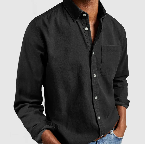 Men's denim shirt with buttons