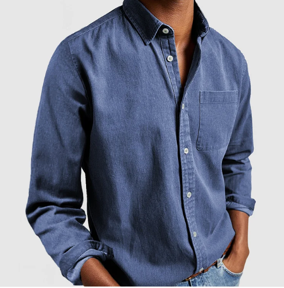 Men's denim shirt with buttons