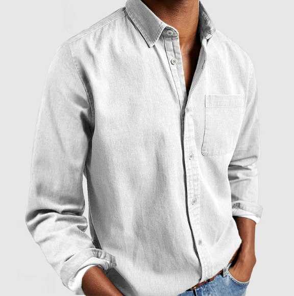 Men's denim shirt with buttons