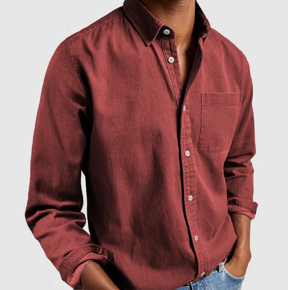 Men's denim shirt with buttons