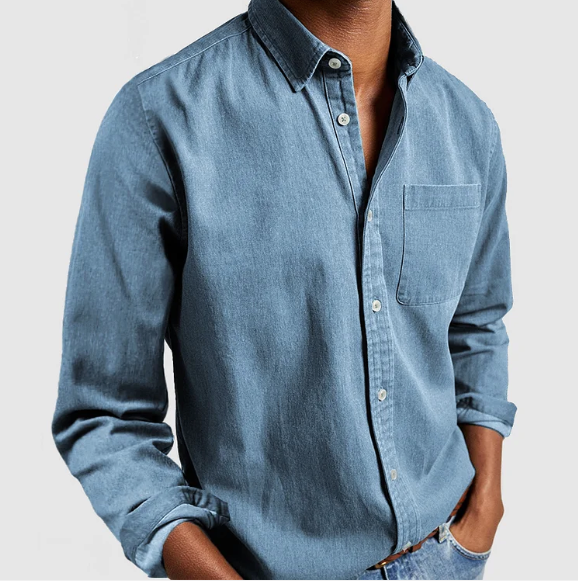 Men's denim shirt with buttons
