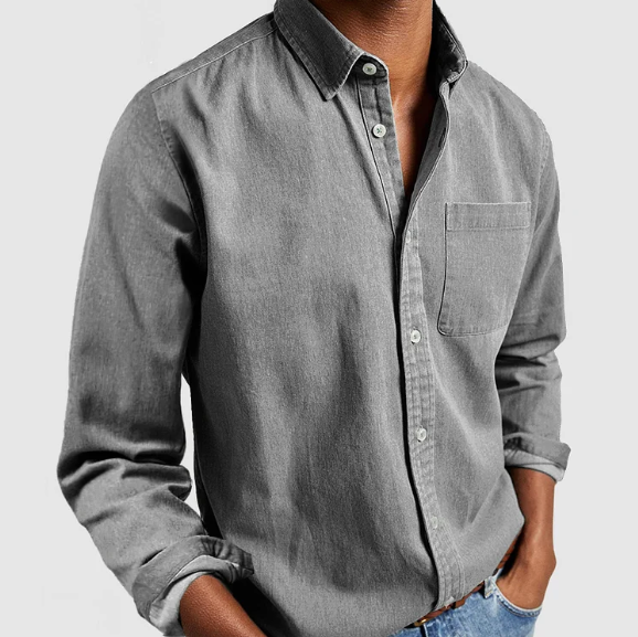 Men's denim shirt with buttons