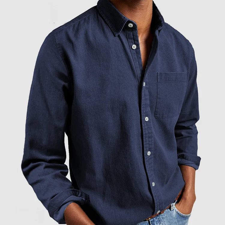 Men's denim shirt with buttons