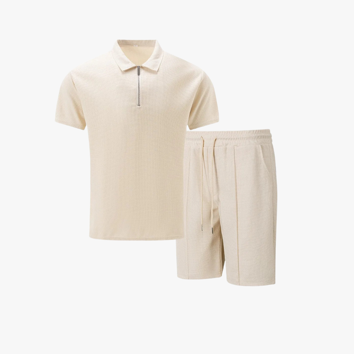 Casual polo shirt and shorts set for men
