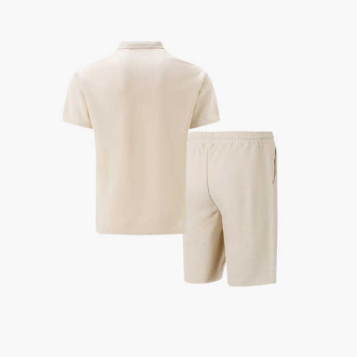 Casual polo shirt and shorts set for men
