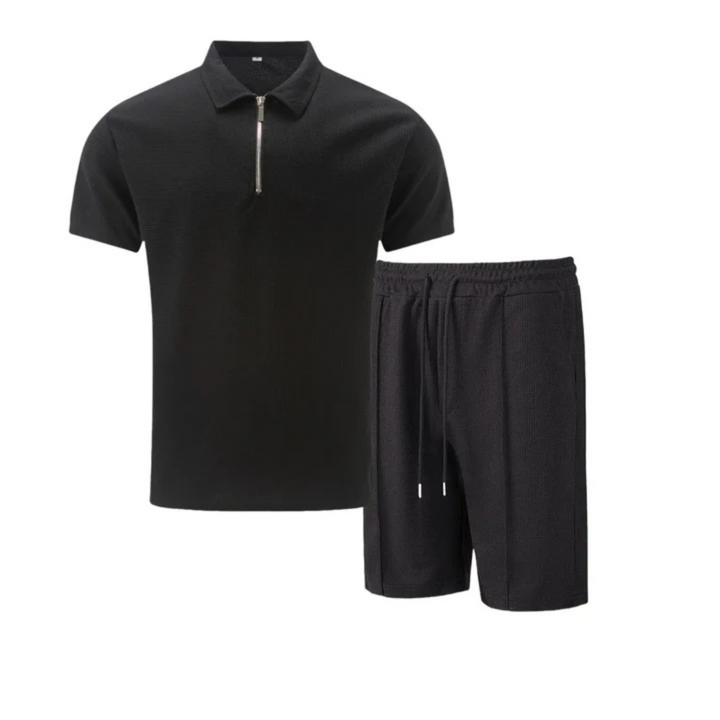 Casual polo shirt and shorts set for men