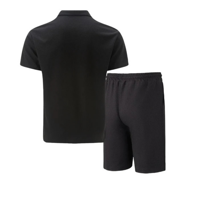 Casual polo shirt and shorts set for men