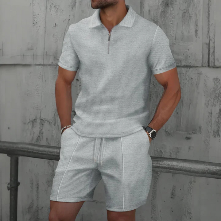 Casual polo shirt and shorts set for men