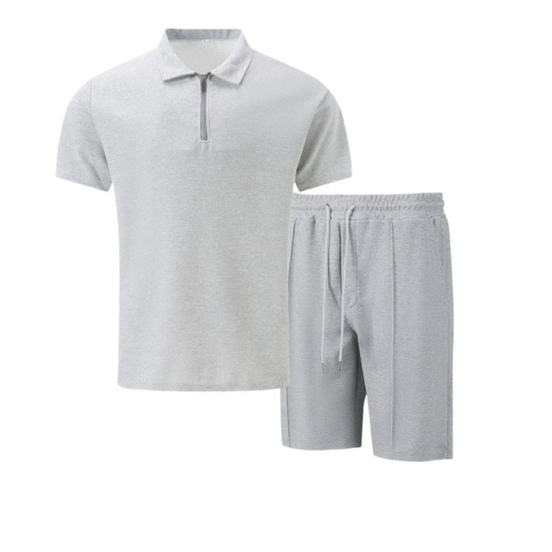 Casual polo shirt and shorts set for men