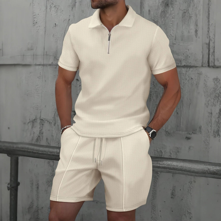 Casual polo shirt and shorts set for men