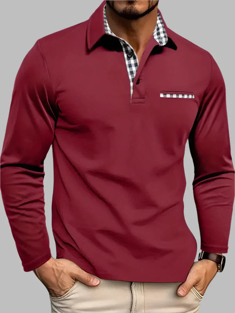 Long-Sleeved Polo Shirt for Men