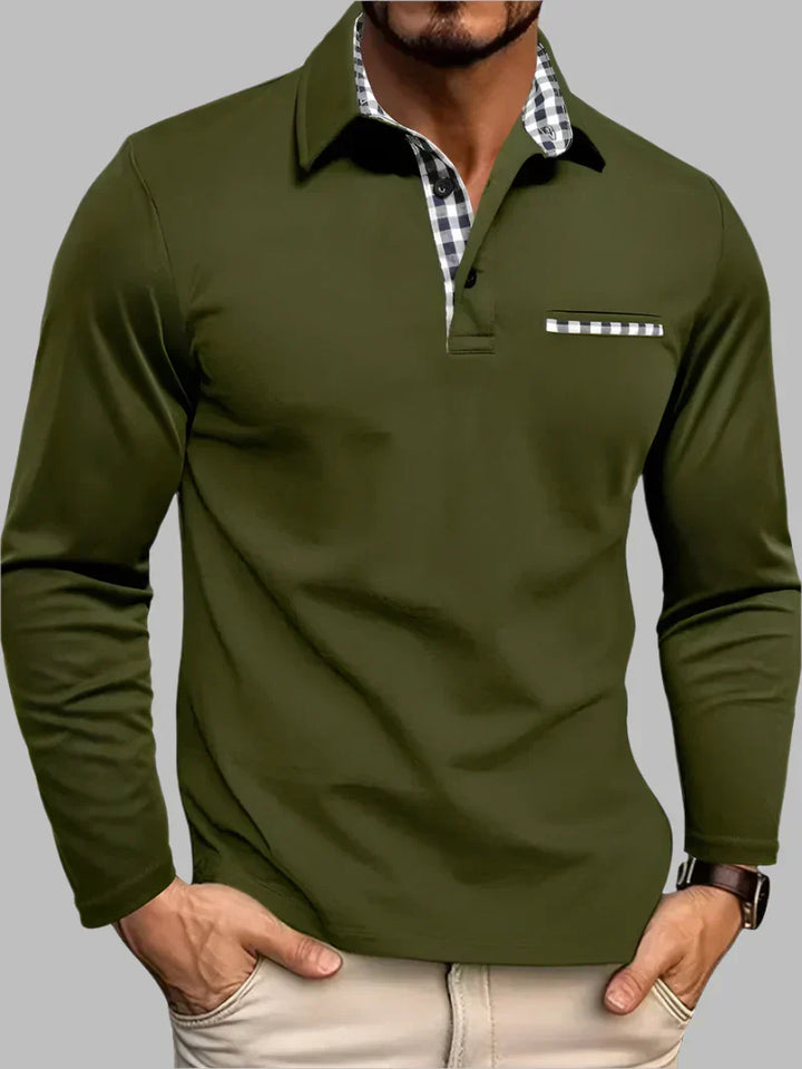 Long-Sleeved Polo Shirt for Men