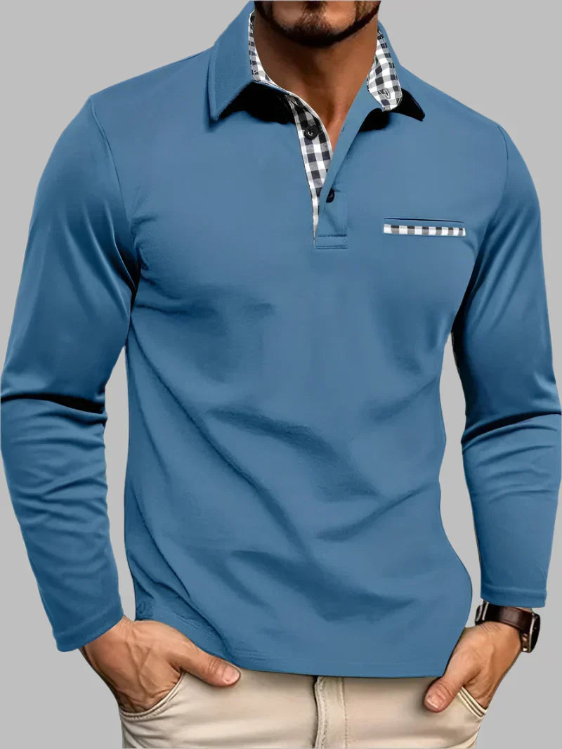 Long-Sleeved Polo Shirt for Men