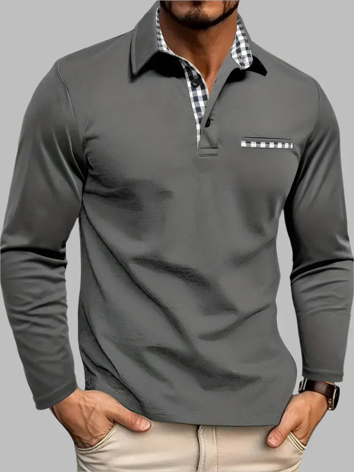 Long-Sleeved Polo Shirt for Men