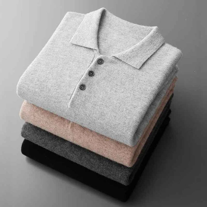 Slim Fit Langærmet Poloshirt til Herrer