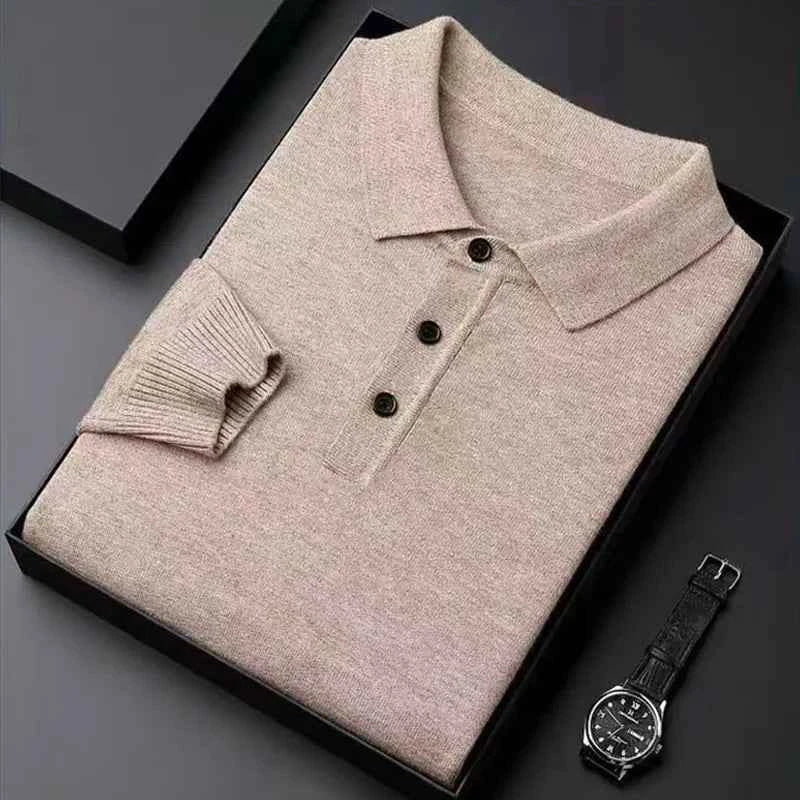 Slim Fit Langærmet Poloshirt til Herrer