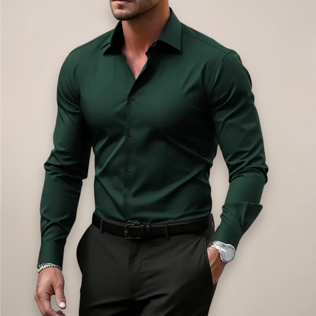 Slim Fit Langærmet Skjorte til Herrer