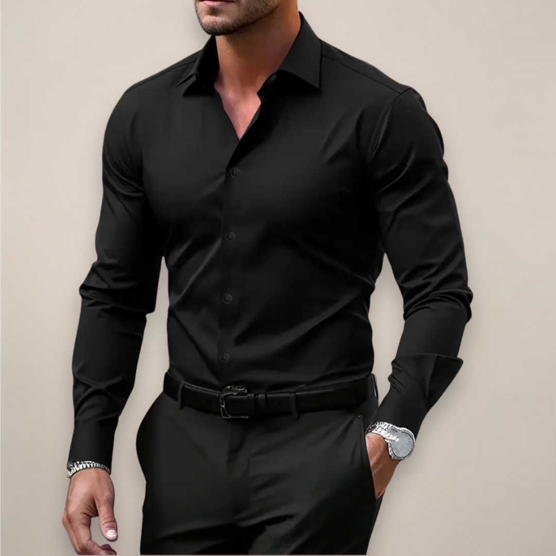 Slim Fit Langærmet Skjorte til Herrer