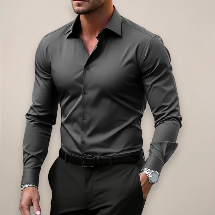 Slim Fit Langærmet Skjorte til Herrer